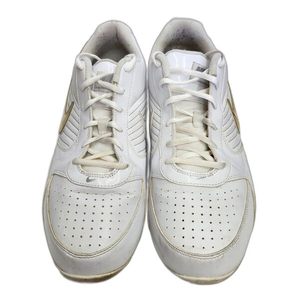 Nike Air Baseline Athletic Shoes Mens 12 White Metallic Sneakers 386240-111